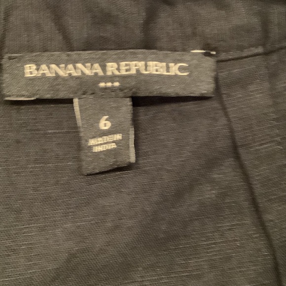 Banana Republic Factory Black Embroidered Midi Skirt Size 6 Linen Blend - Picture 11 of 13